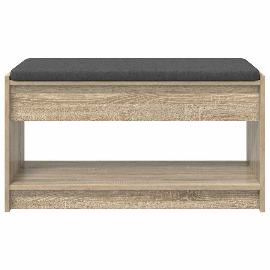 Halbank met kussen met plank Sonoma Eiken 83 x 38 x 45 cm
