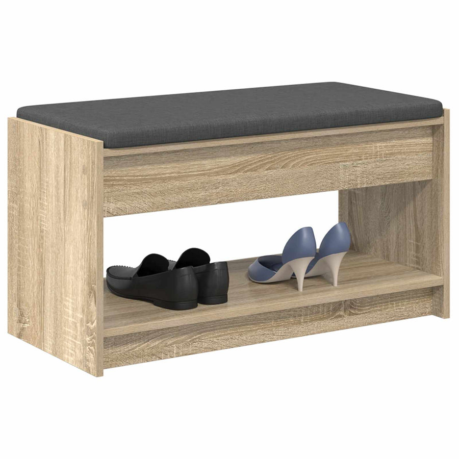 Halbank met kussen met plank Sonoma Eiken 83 x 38 x 45 cm