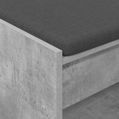 Halbank met kussen met plank Beton Grijs 83 x 38 x 45 cm