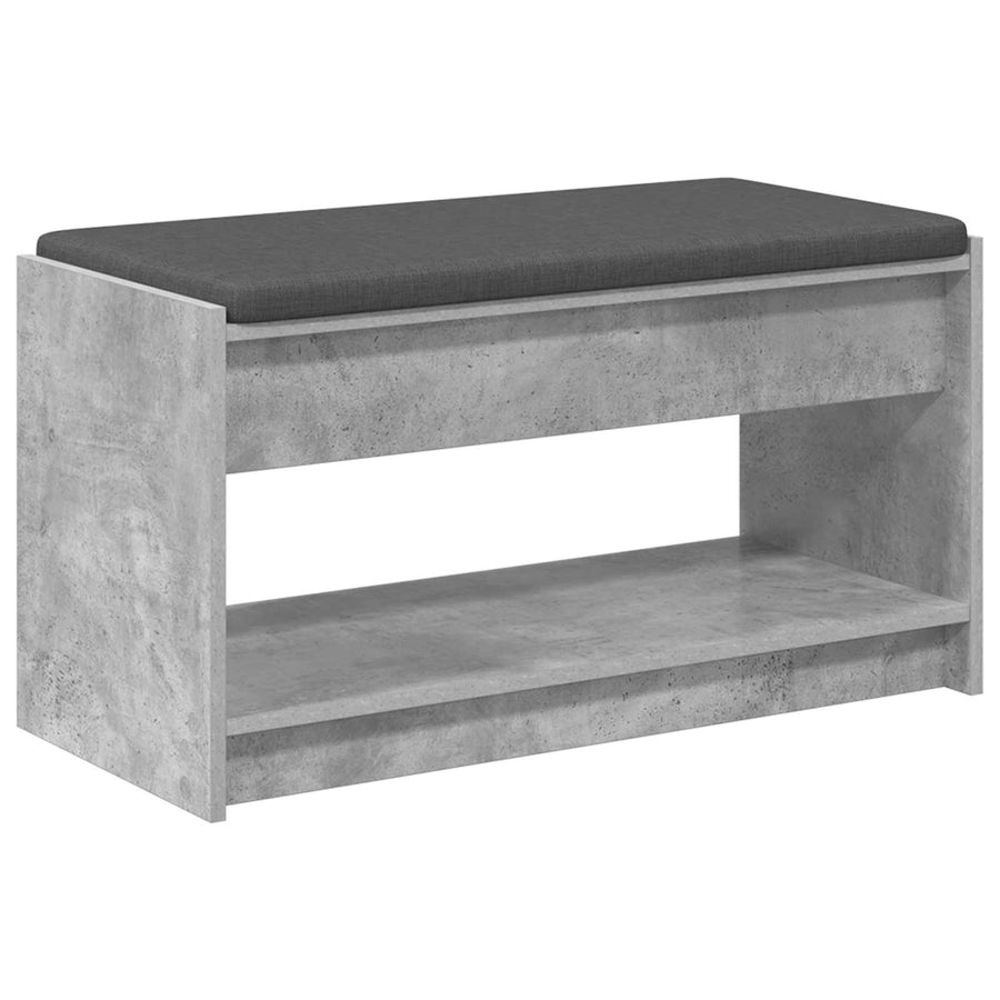 Halbank met kussen met plank Beton Grijs 83 x 38 x 45 cm