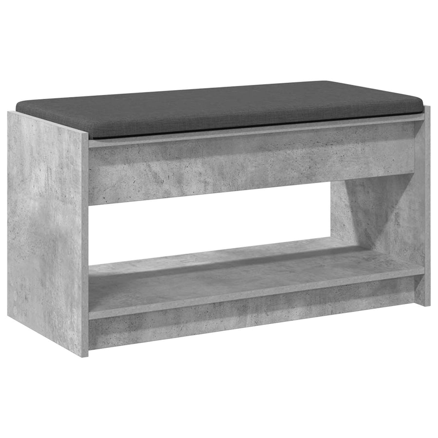 Halbank met kussen met plank Beton Grijs 83 x 38 x 45 cm