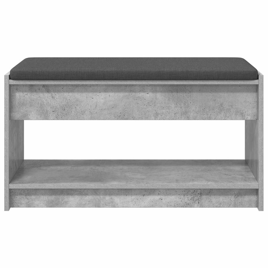 Halbank met kussen met plank Beton Grijs 83 x 38 x 45 cm