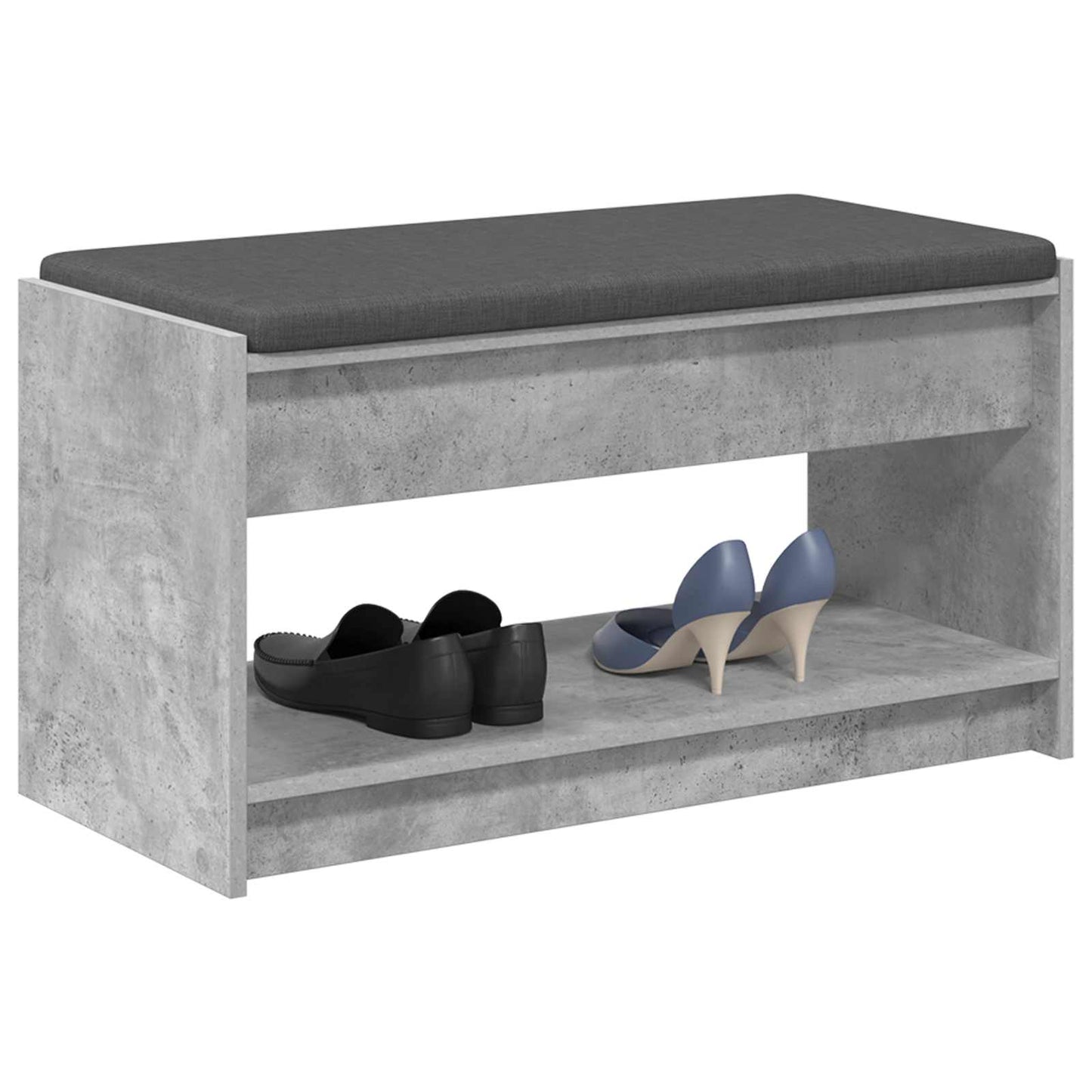 Halbank met kussen met plank Beton Grijs 83 x 38 x 45 cm