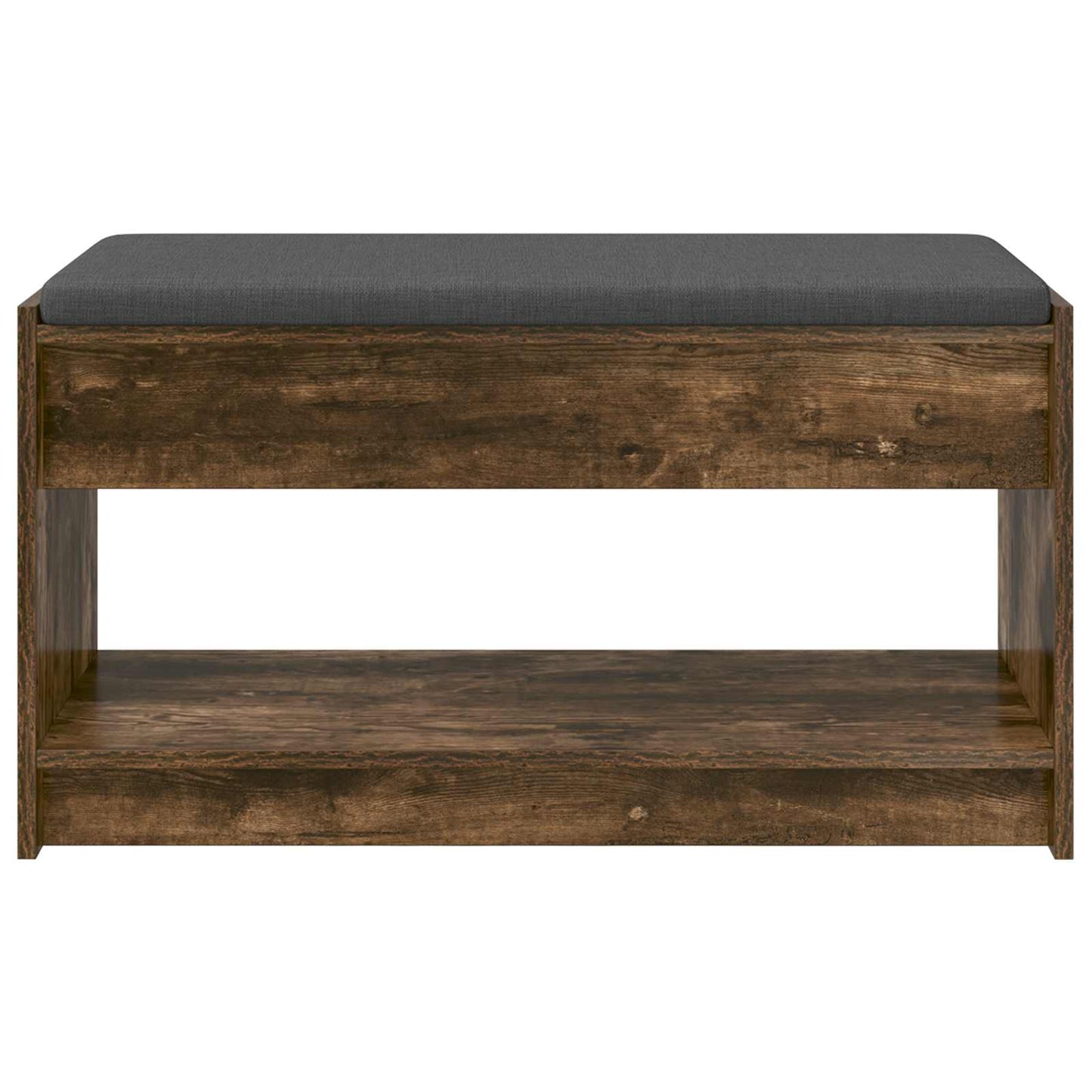 Halbank met kussen met plank Gerookte Eik 83 x 38 x 45 cm
