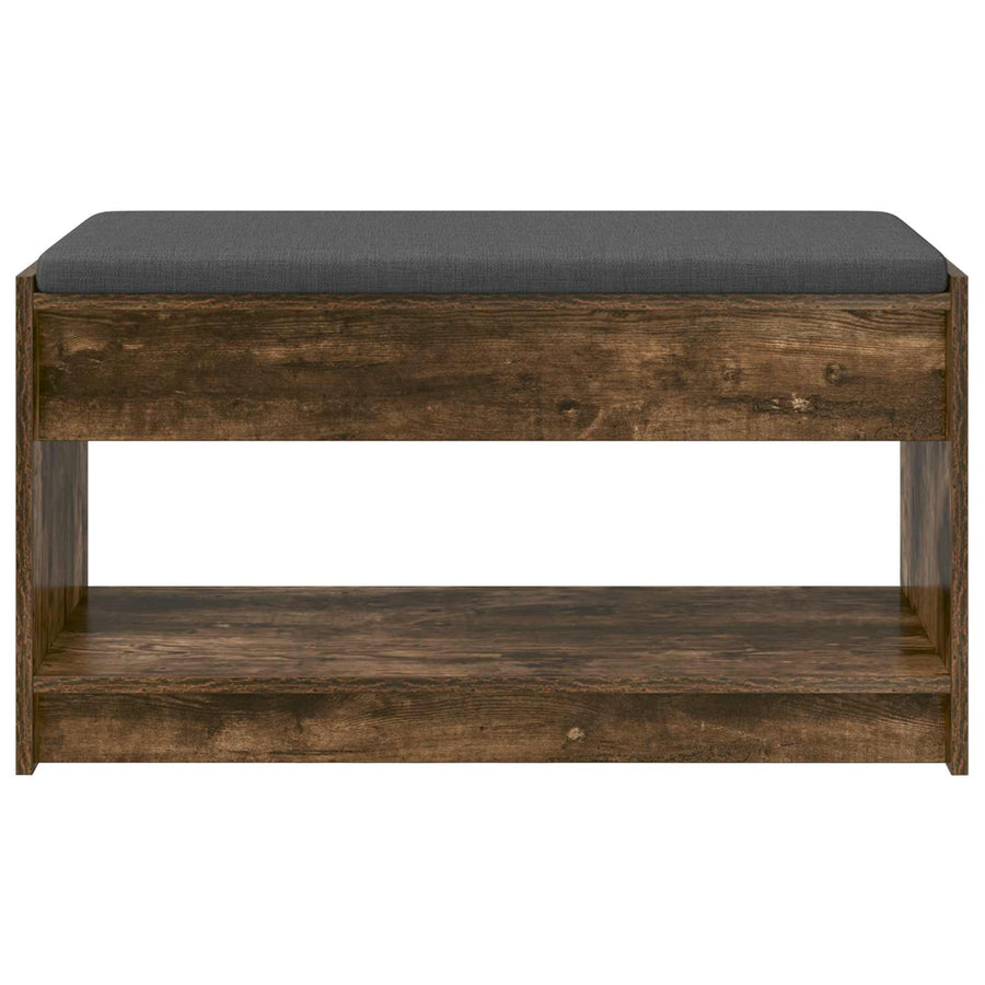 Halbank met kussen met plank Gerookte Eik 83 x 38 x 45 cm