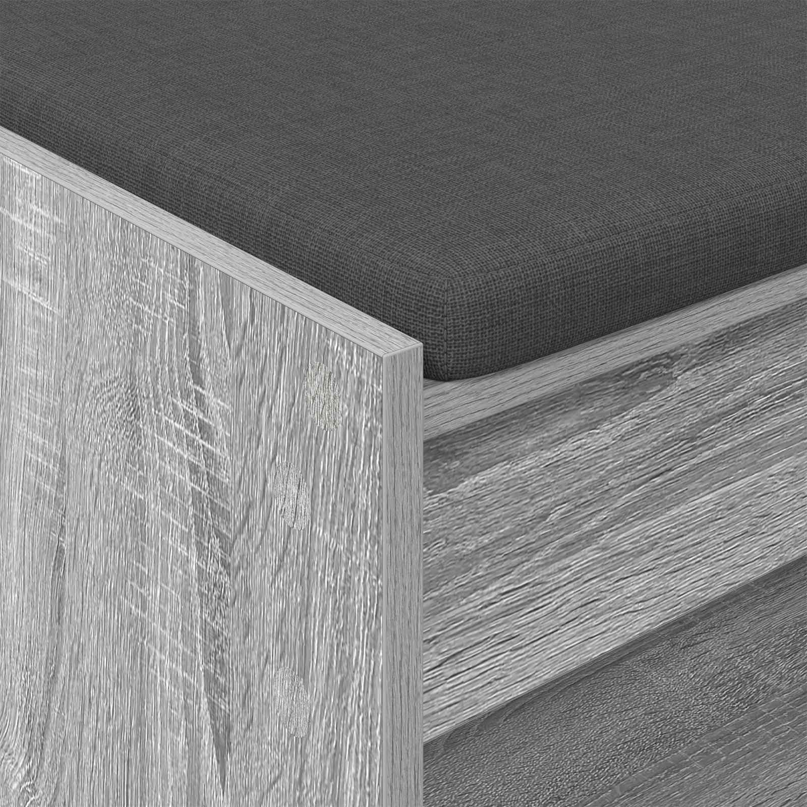 Halbank met kussen met plank Grijze Sonoma 83 x 38 x 45 cm