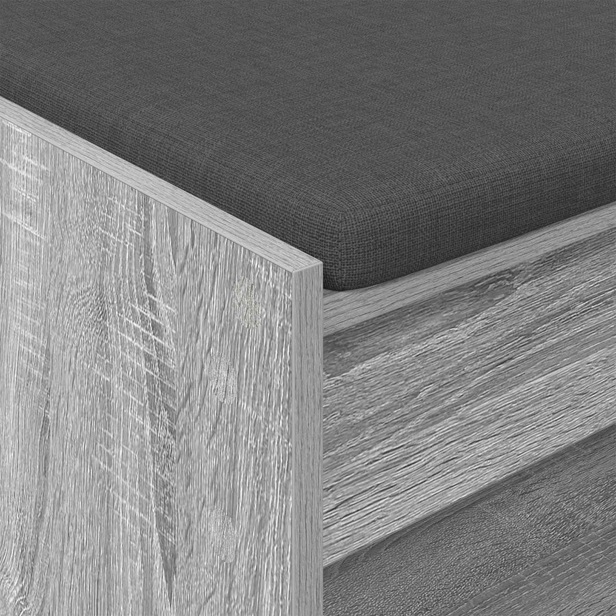 Halbank met kussen met plank Grijze Sonoma 83 x 38 x 45 cm