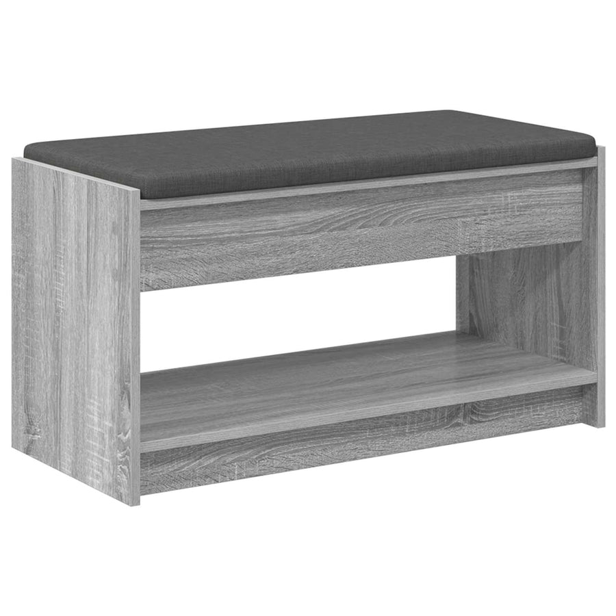 Halbank met kussen met plank Grijze Sonoma 83 x 38 x 45 cm