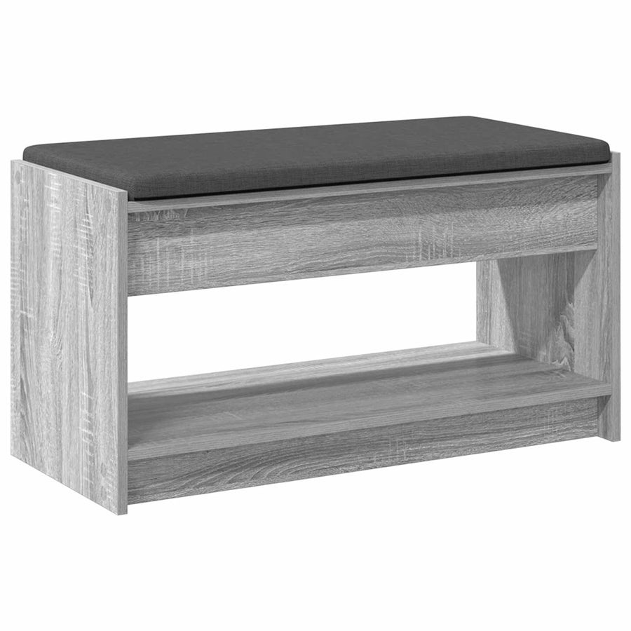 Halbank met kussen met plank Grijze Sonoma 83 x 38 x 45 cm
