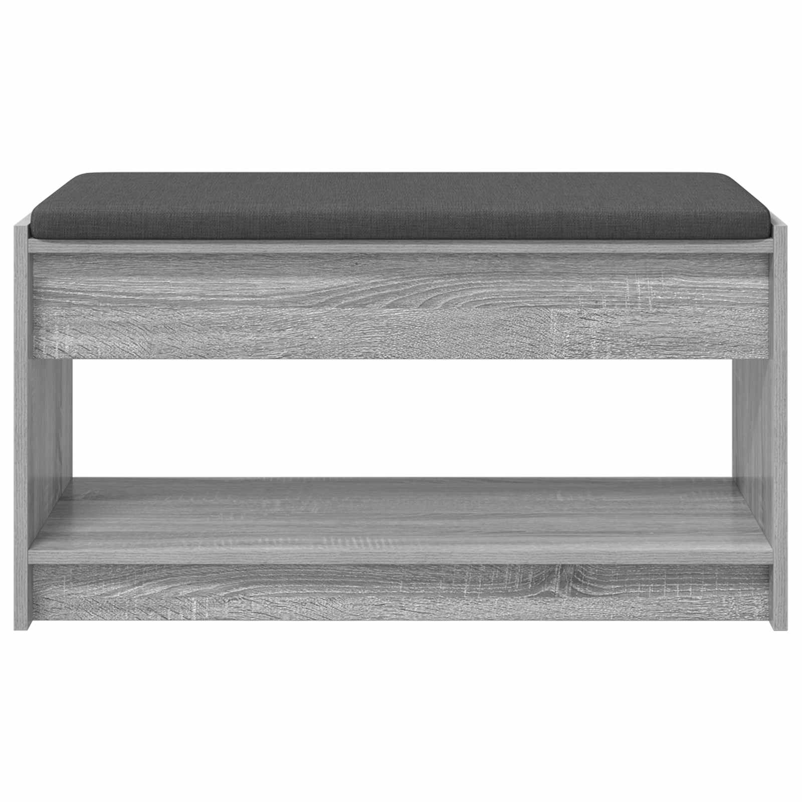 Halbank met kussen met plank Grijze Sonoma 83 x 38 x 45 cm