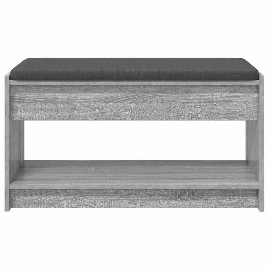 Halbank met kussen met plank Grijze Sonoma 83 x 38 x 45 cm