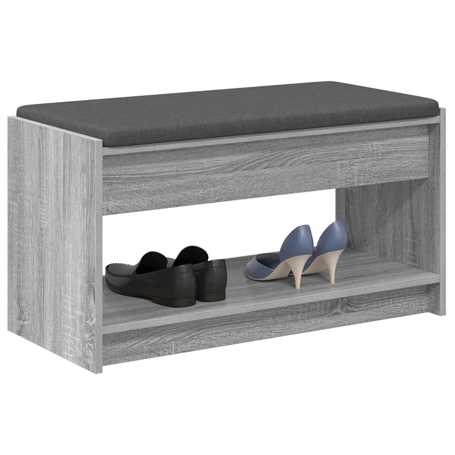 Halbank met kussen met plank Grijze Sonoma 83 x 38 x 45 cm