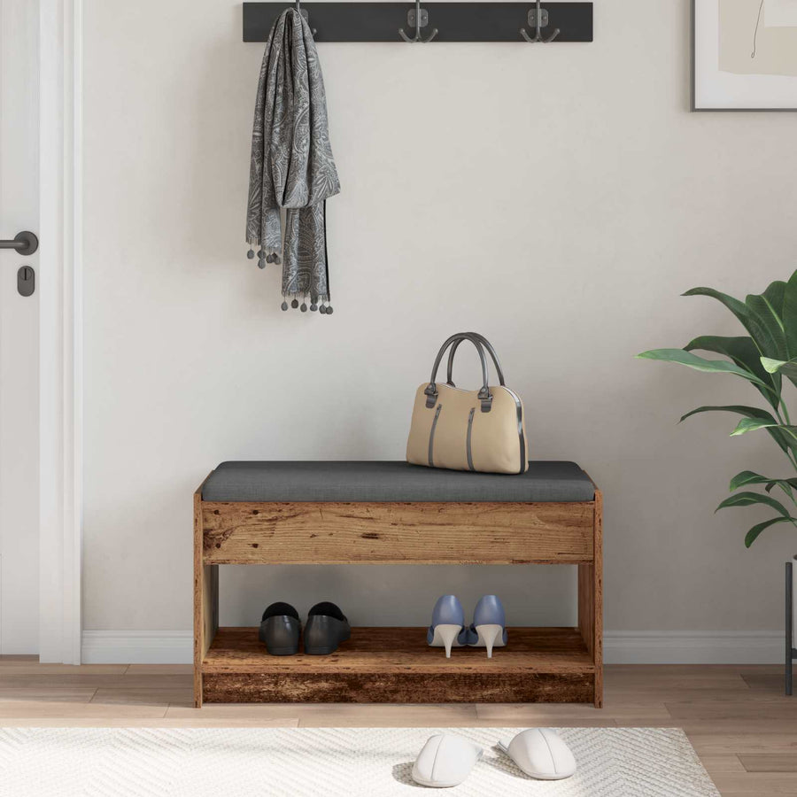 Halbank Oudhout 83 x 38 x 45 cm Geïndustrialiseerd hout en stof