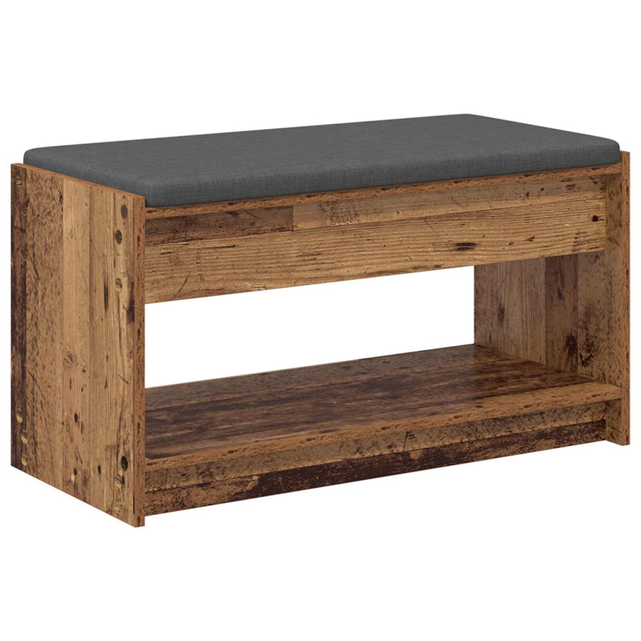 Halbank Oudhout 83 x 38 x 45 cm Geïndustrialiseerd hout en stof