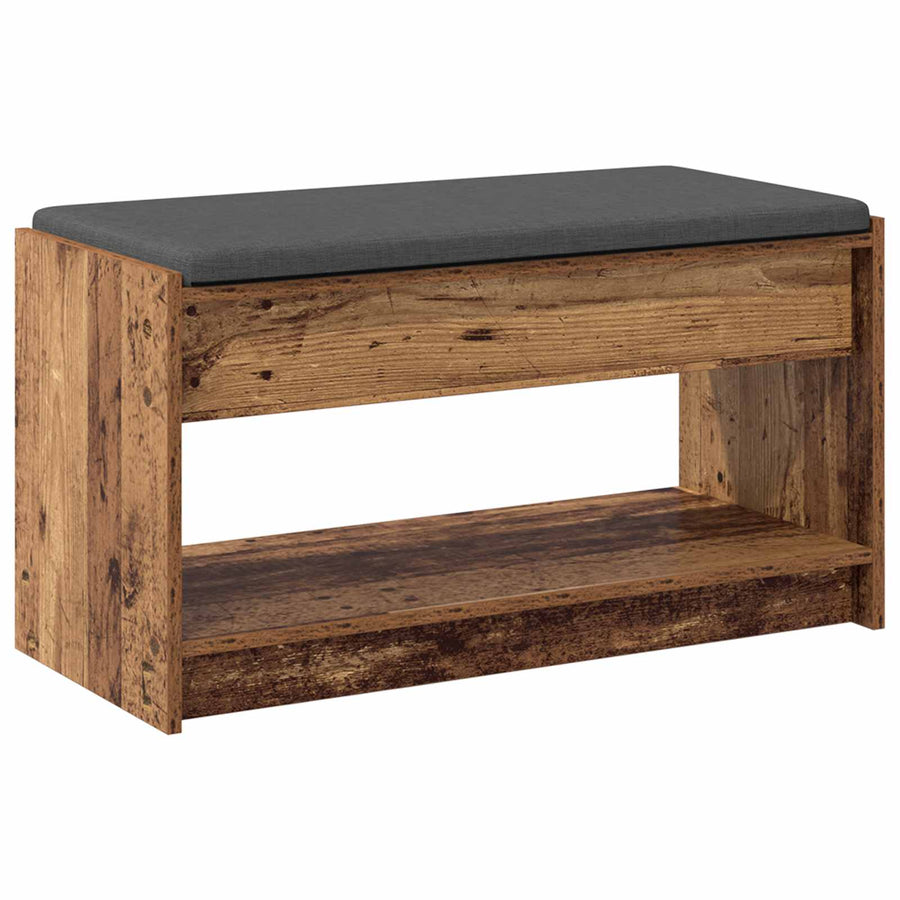 Halbank Oudhout 83 x 38 x 45 cm Geïndustrialiseerd hout en stof