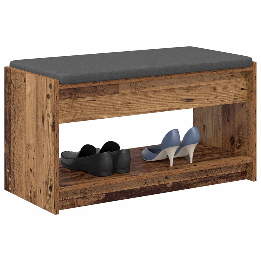 Halbank Oudhout 83 x 38 x 45 cm Geïndustrialiseerd hout en stof