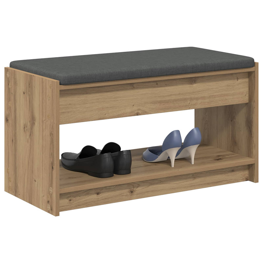Halbank met kussen met plank Artisan Eik 83 x 38 x 45 cm