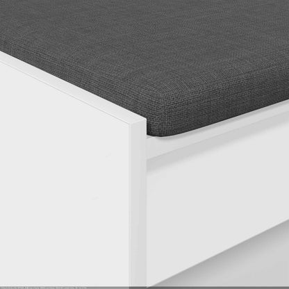 Halbank met kussen met plank met opslag Wit 100 x 38 x 46 cm