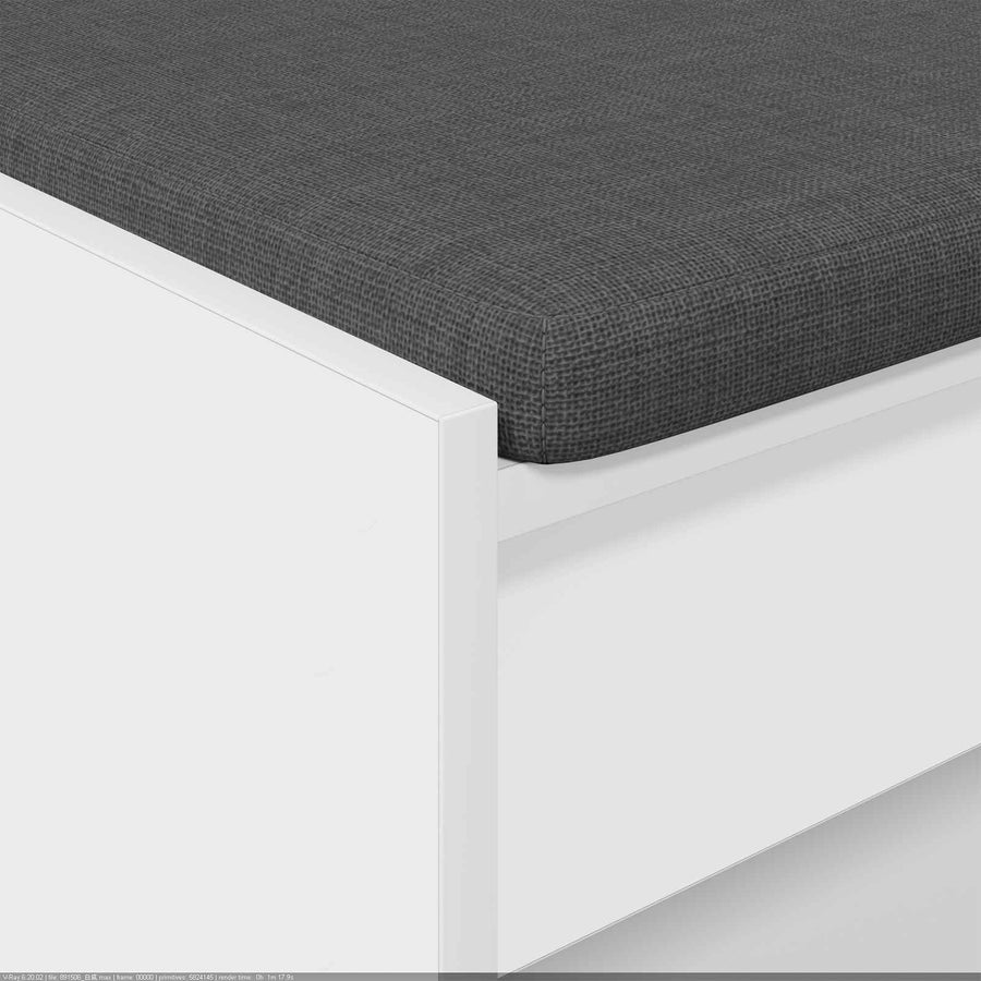 Halbank met kussen met plank met opslag Wit 100 x 38 x 46 cm
