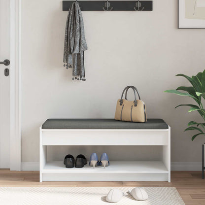 Halbank met kussen met plank met opslag Wit 100 x 38 x 46 cm
