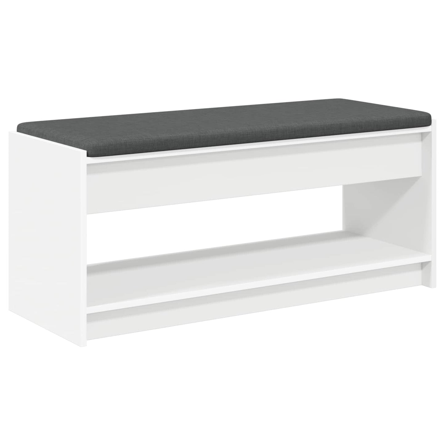 Halbank met kussen met plank met opslag Wit 100 x 38 x 46 cm