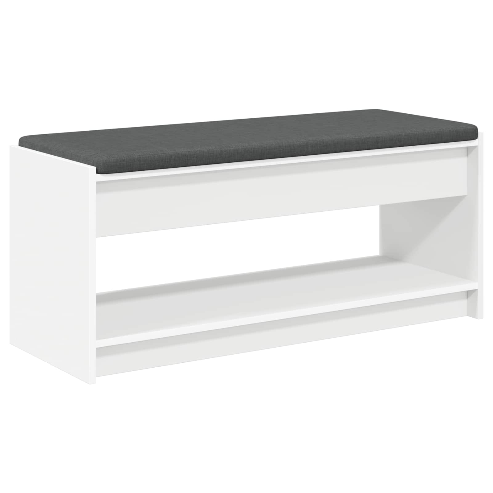 Halbank met kussen met plank met opslag Wit 100 x 38 x 46 cm