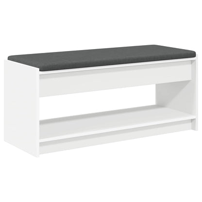 Halbank met kussen met plank met opslag Wit 100 x 38 x 46 cm