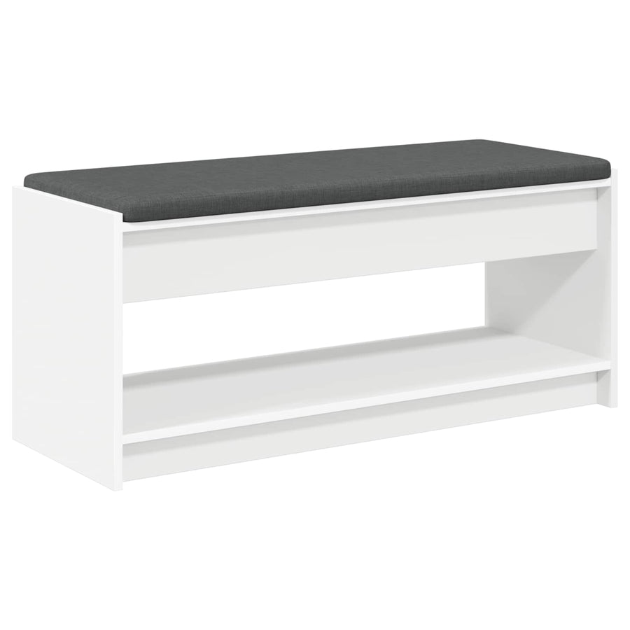 Halbank met kussen met plank met opslag Wit 100 x 38 x 46 cm