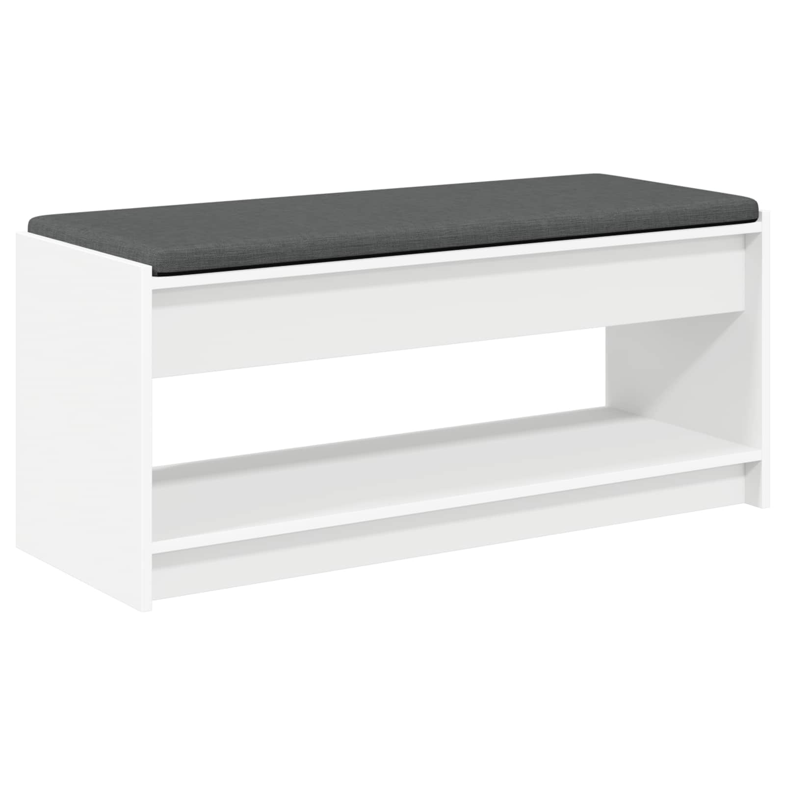 Halbank met kussen met plank met opslag Wit 100 x 38 x 46 cm