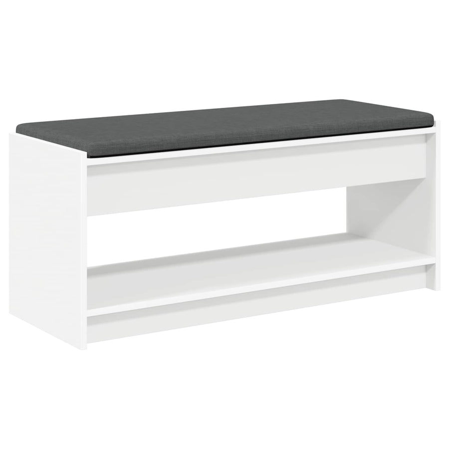 Halbank met kussen met plank met opslag Wit 100 x 38 x 46 cm