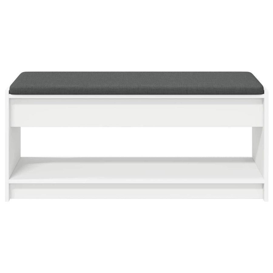 Halbank met kussen met plank met opslag Wit 100 x 38 x 46 cm