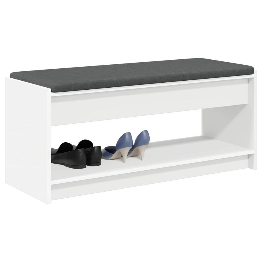 Halbank met kussen met plank met opslag Wit 100 x 38 x 46 cm