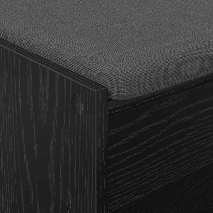 Halbank met kussen met plank Zwart Eiken 100 x 38 x 46 cm
