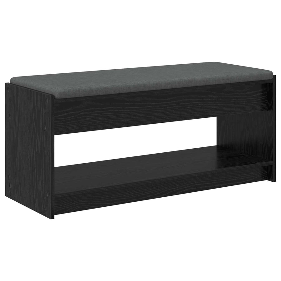 Halbank met kussen met plank Zwart Eiken 100 x 38 x 46 cm