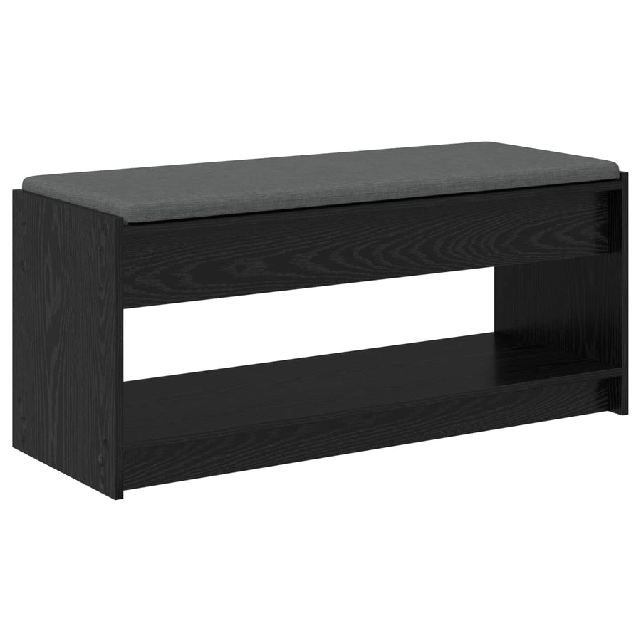 Halbank met kussen met plank Zwart Eiken 100 x 38 x 46 cm
