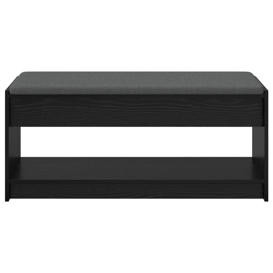Halbank met kussen met plank Zwart Eiken 100 x 38 x 46 cm