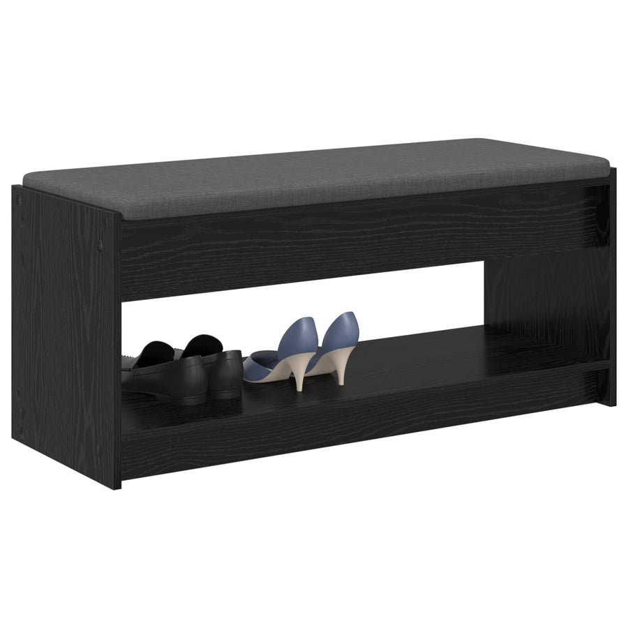 Halbank met kussen met plank Zwart Eiken 100 x 38 x 46 cm