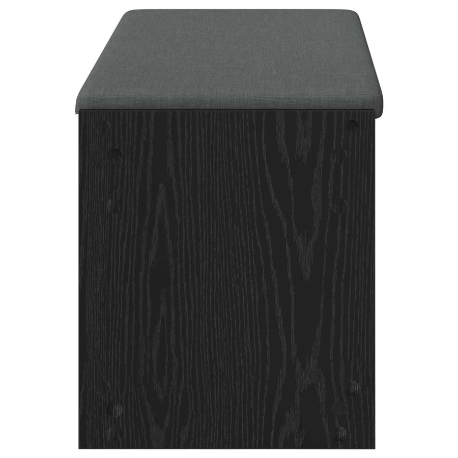Halbank met kussen met plank Zwart Eiken 100 x 38 x 46 cm