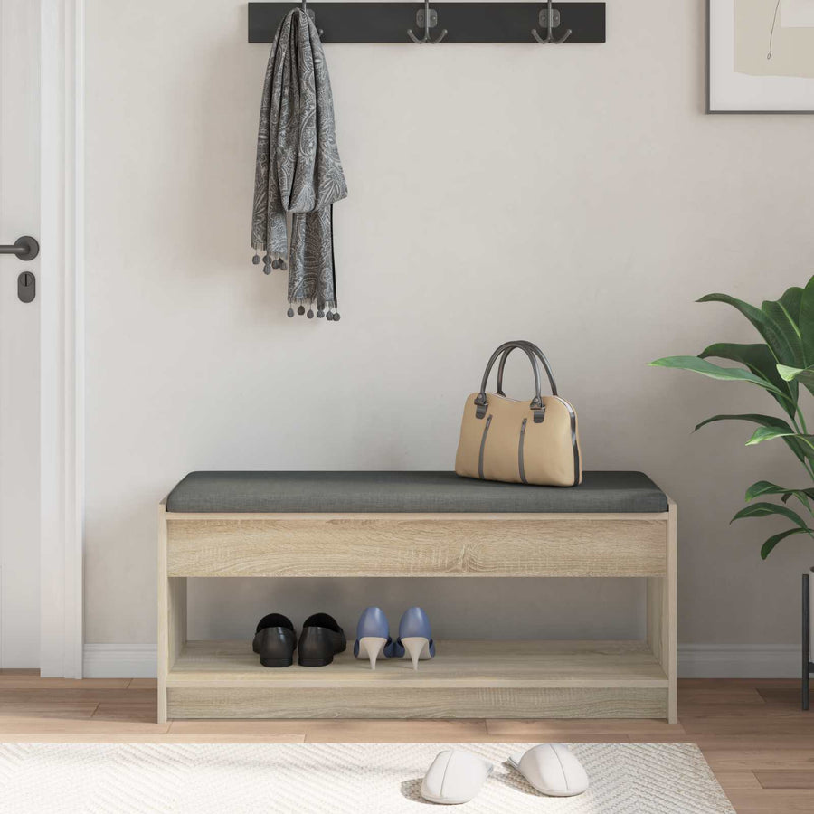 Halbank met kussen met plank Sonoma Eiken 100 x 38 x 46 cm