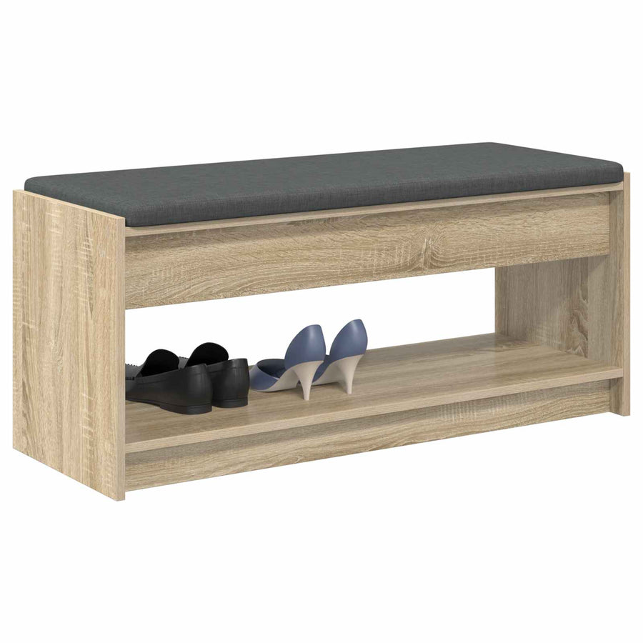 Halbank met kussen met plank Sonoma Eiken 100 x 38 x 46 cm