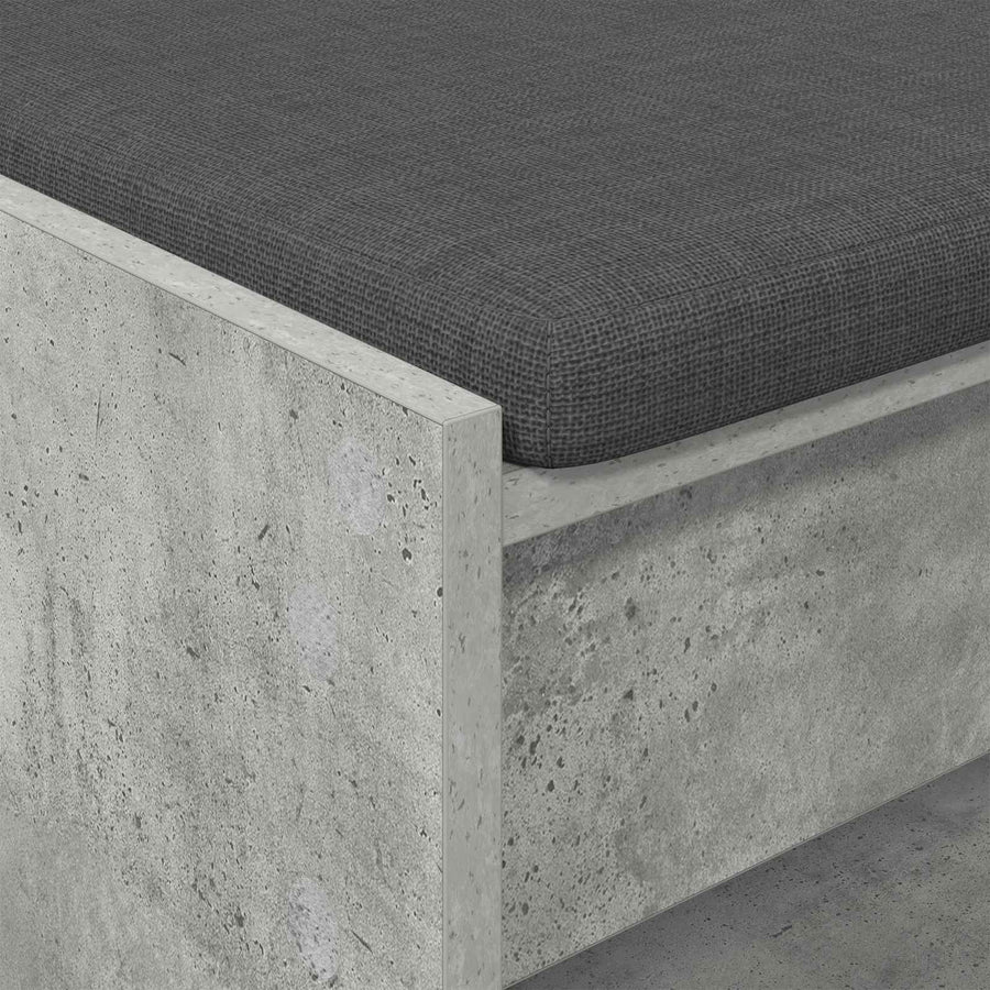 Halbank met kussen met plank Beton Grijs 100 x 38 x 46 cm