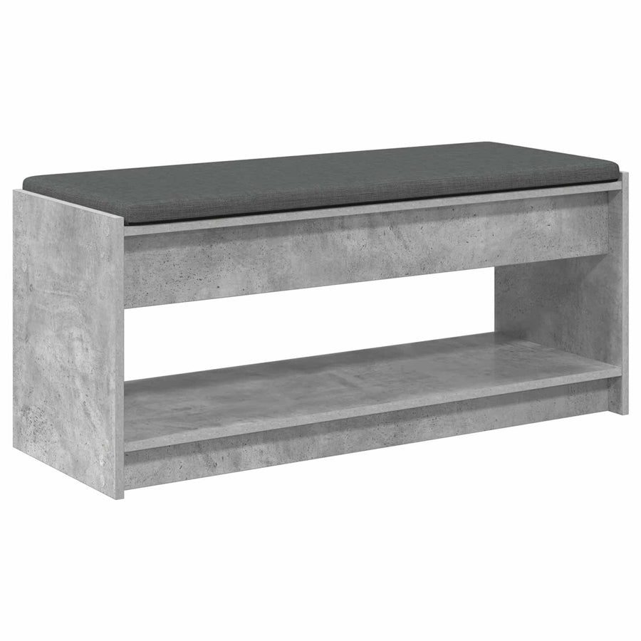 Halbank met kussen met plank Beton Grijs 100 x 38 x 46 cm