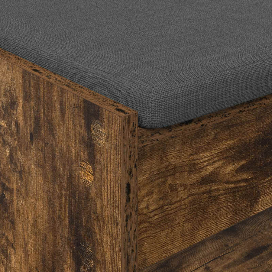 Halbank met kussen met plank Gerookt eiken 100 x 38 x 46 cm