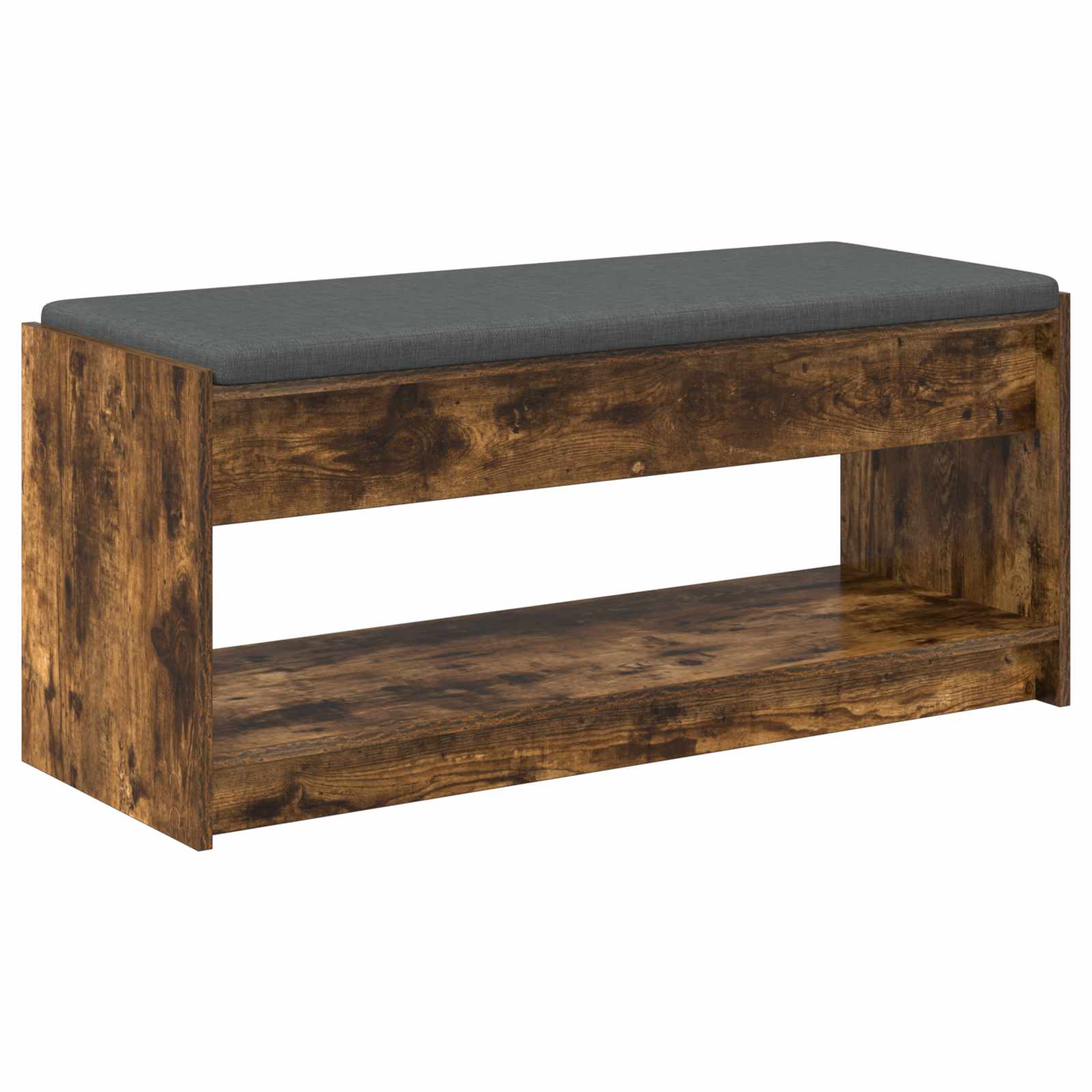Halbank met kussen met plank Gerookt eiken 100 x 38 x 46 cm