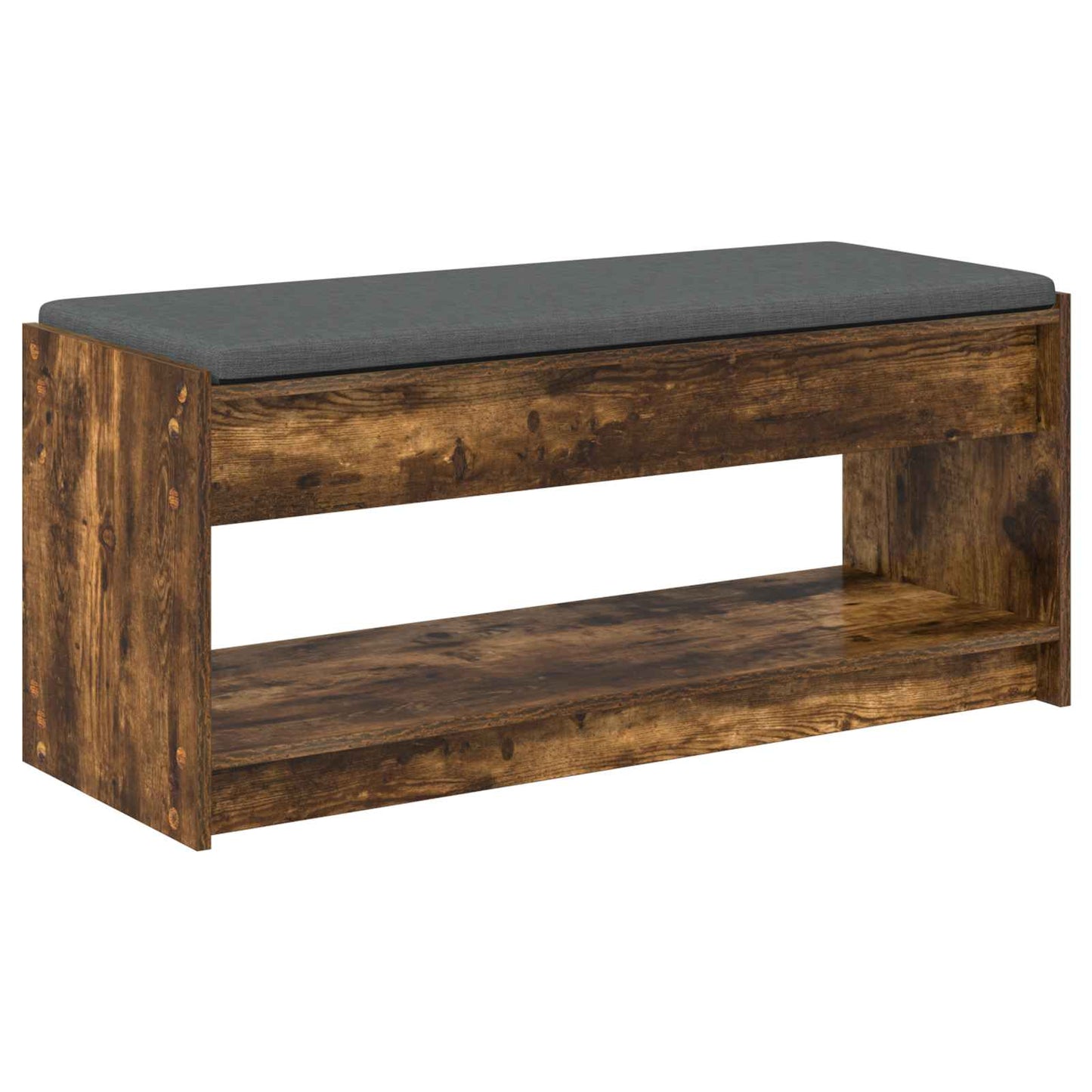 Halbank met kussen met plank Gerookt eiken 100 x 38 x 46 cm
