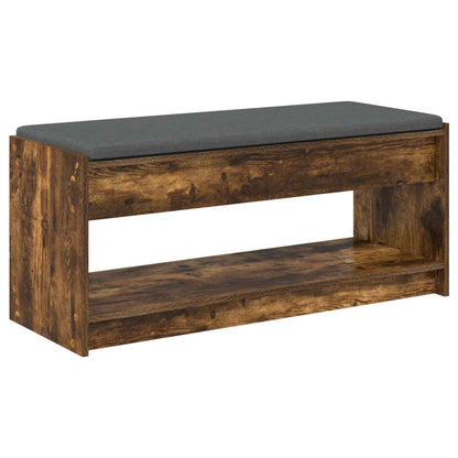 Halbank met kussen met plank Gerookt eiken 100 x 38 x 46 cm