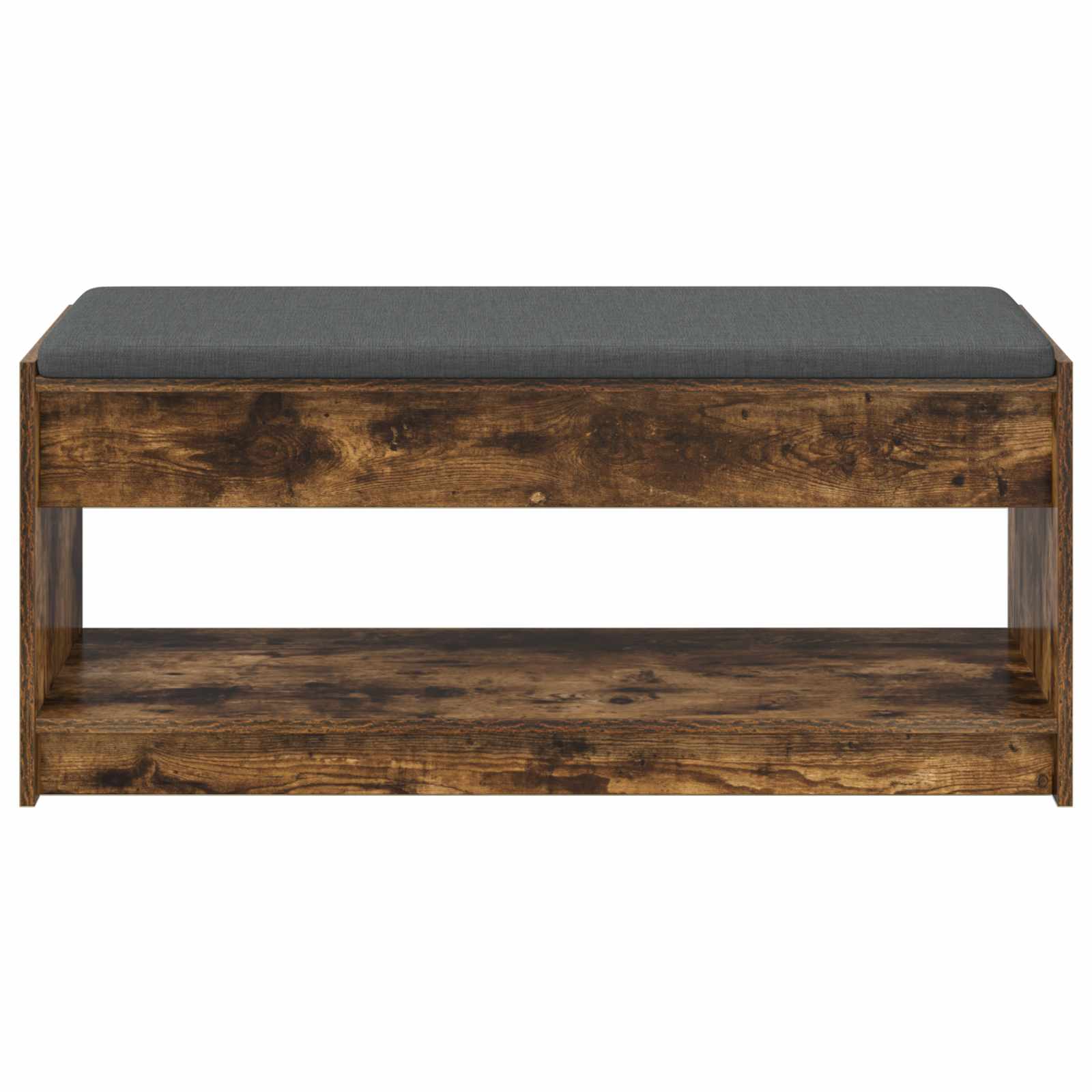 Halbank met kussen met plank Gerookt eiken 100 x 38 x 46 cm