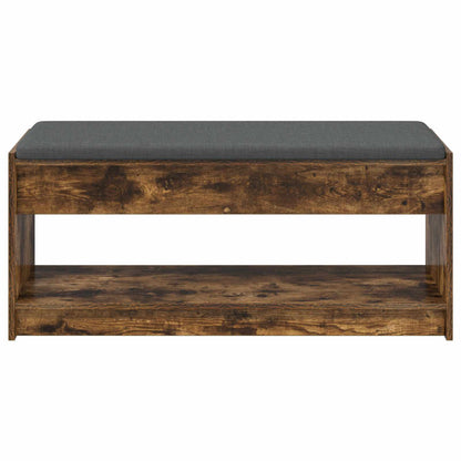 Halbank met kussen met plank Gerookt eiken 100 x 38 x 46 cm
