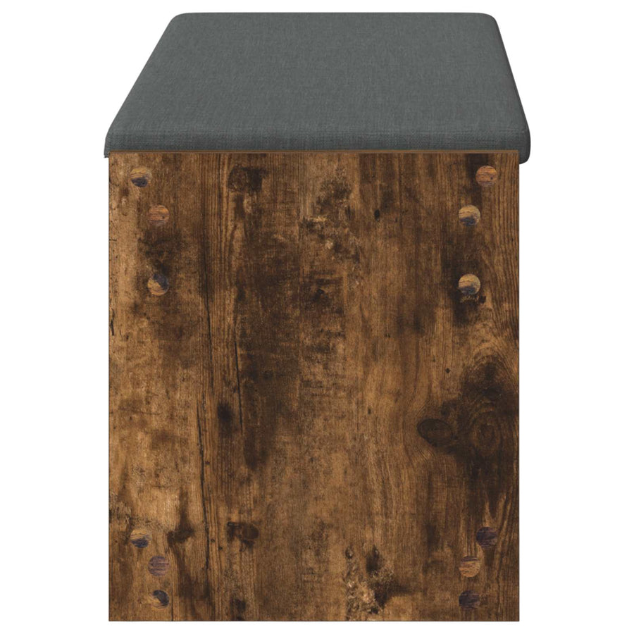 Halbank met kussen met plank Gerookt eiken 100 x 38 x 46 cm