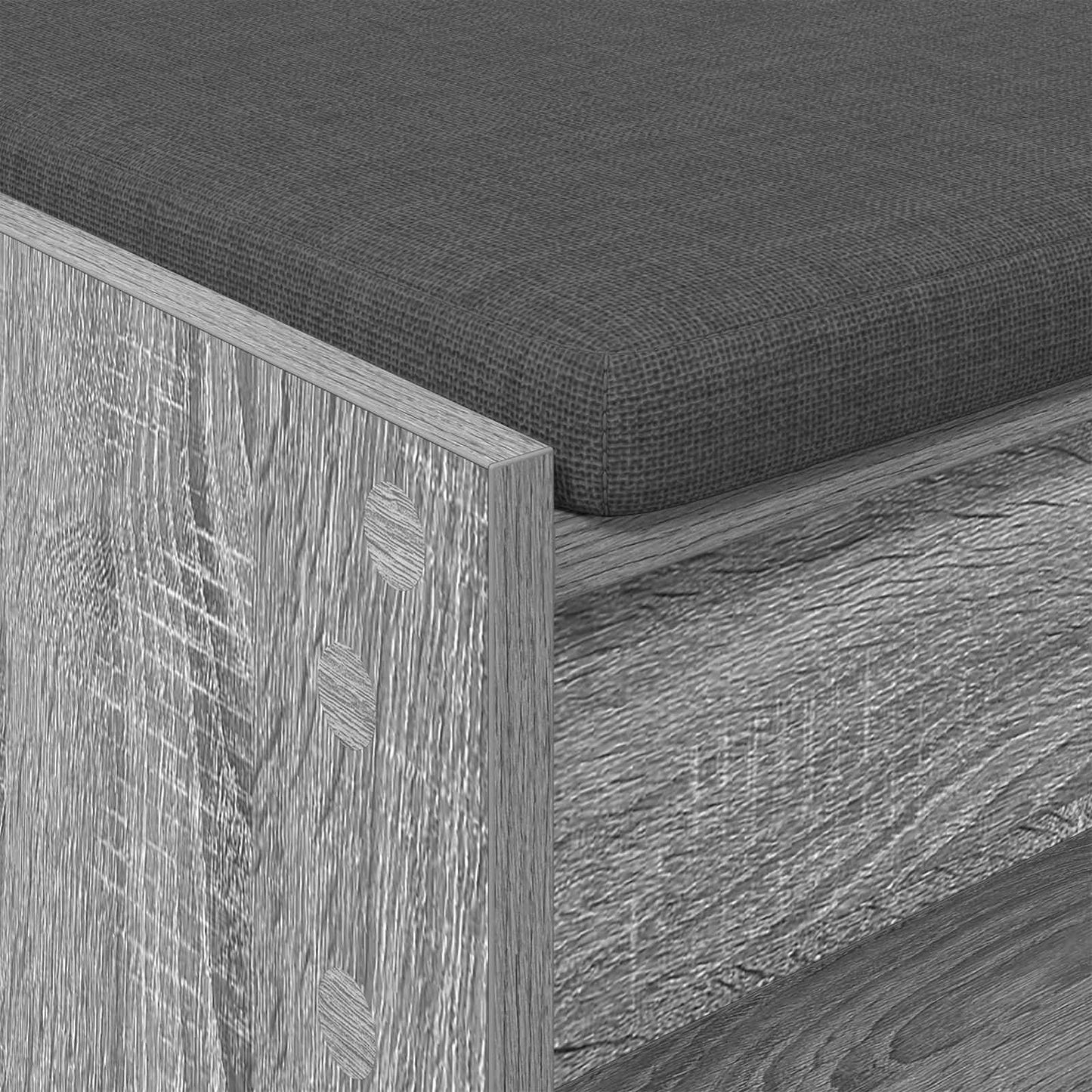 Halbank met kussen met plank Grijs Sonoma 100 x 38 x 46 cm
